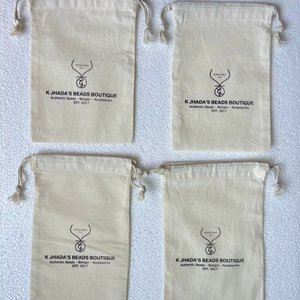 ถุงผ้าฝ้ายอินทรีย์แบบหูรูดรีไซเคิลได้ถุงบรรจุภัณฑ์เครื่องประดับโซลูชันขายส่งถุงใส่เครื่องประดับ - Product Image 1