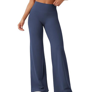 <b>Flared</b> Workout <b>Leggings</b> Nylon Spandex Material Elastic Fabric Wide <b>Yoga</b> Pants Custom Activewear Factory Women <b>Legging</b> High - Product Image 3