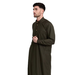 Thobe / Thawb Venta caliente Hombres Thobe Diseño simple Manga larga Thobe Abaya Islámico Musulmán Tradicional Hombres - Product Image 1
