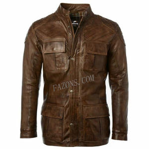 Veste en cuir vintage pour homme, véritable cuir véritable, veste de chasse, veste décontractée pour le camping, veste de mode, vente en gros OEM - Product Image 3
