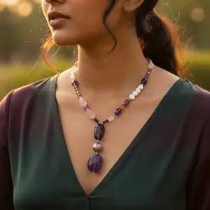 "Vintage Pearl <b>Beaded</b> <b>Necklace</b> for Women Classic Religious Gold Plated Plastic Chain" - Product Image 1