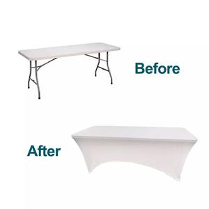 Cubierta de mesa elástica hecha a mano al por mayor de alta calidad 48/60/72 pulgadas forma personalizada Color sólido móvil impermeable mesa a prueba de aceite - Product Image 2