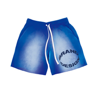 Short Vintage en Coton Polaire Épais et Lavé à l'Acide 100% pour Homme, Streetwear à Motif Solide, Séchage Rapide