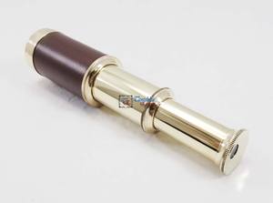 Télescope Pirate polonais en laiton vintage avec poignée en cuir Télescope Spyglass Navigation maritime pour la chasse et l'observation des oiseaux - Product Image 4