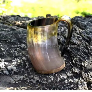 SANIYA HANDICRAFT Tasse en corne de buffle naturelle de haute qualité Corne à boire Viking polie en Style animal Artisanat de base en bois fait à la main - Product Image 5