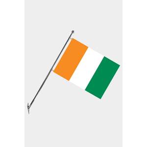 Ensemble de mât de drapeau télescopique en aluminium/polyester Côte d'Ivoire pour drapeaux de 3x5 pieds, impression numérique, assurance pour l'utilisateur final - Product Image 1