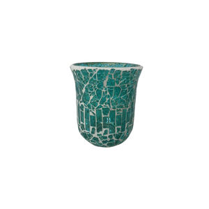 Vente chaude Verre Décoratif Fleur Vase Noir Mosaïque Pot Pour Bureau Décoration De Table À La Main en Vrac - Product Image 3