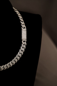 925 silver moissanite cuban link necklace <b>iced</b> out <b>chain</b> bold mens jewellery luxury wedding gift anniversary wear - Product Image 5