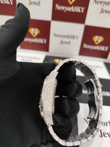 Montre personnalisée de luxe avec diamant Moissanite Hip Hop glacé en acier inoxydable montre mécanique boîtier carré style tendance - Product Image 6