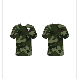 T-shirt personnalisé pour homme en gros, motif camouflage vert, tee-shirt graphique de haute qualité, sublimation Trackstar, marque privée OEM TSI-G05-P0538 - Product Image 1