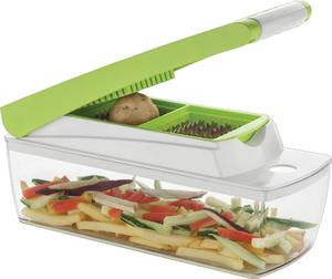 Cortador de verduras y frutas multifuncional 13 en 1, rebanador, picador, rallador y picador con pelador con botón pulsador - Product Image 2