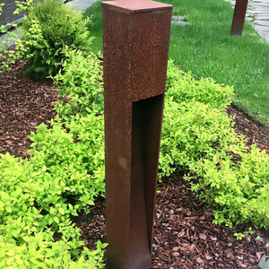 Lampadaire LED d'extérieur en acier Corten pour jardin, décoration de pelouse rouille - Product Image 4