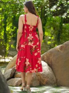 ชุดเดรสลำลองสไตล์โบฮีเมียนสำหรับผู้หญิงชุดเดรสผ้าฝ้ายพิมพ์ลายดอกไม้สำหรับใส่ในฤดูร้อนชุดของขวัญที่สมบูรณ์แบบสำหรับผู้หญิง - Product Image 2