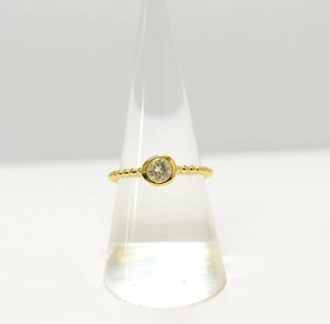 S925แหวนบุษราคัมสีขาวธรรมชาติขนาดเล็ก14K เคลือบทองสามารถปรับแต่งได้ตามต้องการตั้งค่ากรอบอัญมณีทับทิมผลิตจากประเทศไทย - Product Image 1