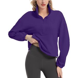 Sudadera Deportiva de Manga Larga con Cuello Alto y Media Cremallera para Mujer, sin Capucha, Estilo Minimalista, para Actividades al Aire Libre - Product Image 4