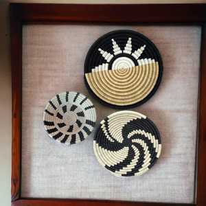 Bandeja de Arte de pared de mimbre de alta calidad, cesta colgante de bambú de madera, sala de estar, decoración única para el hogar, hierba tejida, Sabai Plats, el mejor precio - Product Image 2