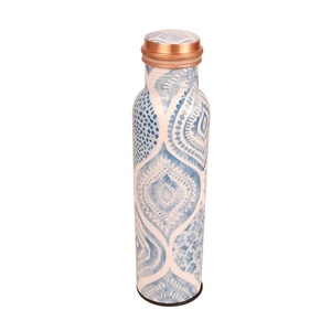 <b>Bulk</b> Sale 100% Pure Copper <b>Water</b> <b>Bottle</b> Custom Printed Design Metal Leak-Proof Ayurvedic Health Benefits for Drinkware Use - Product Image 5