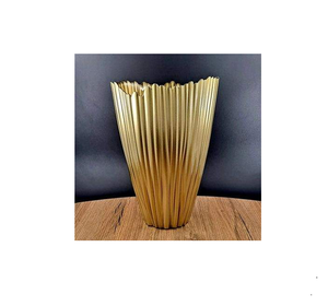 Accesorios de Lujo para el Hogar, Florero de Metal Pulido en Dorado, Decoración Artística para Estudio, Sala de Estar, Porche, Dormitorio - Product Image 5