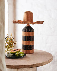 Pantalla de ratán a rayas de estilo Vintage, materiales naturales para la decoración de la sala de estar del hogar, hecha a mano de Vietnam - Product Image 4