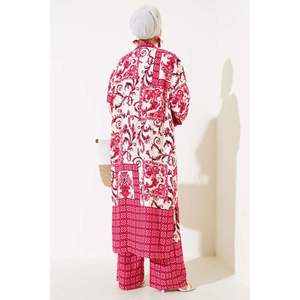 ชุดกิโมโนลำลอง2ชิ้นสีแดงม่วง - Product Image 2