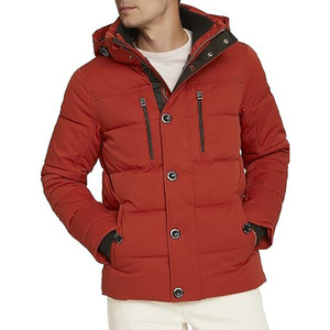 Custom Mens <b>Quilted</b> Puffer Jacket Hooded Windproof Breathable Polyester Cotton Winter Coat OEM Manufacturer - Product Image 4
