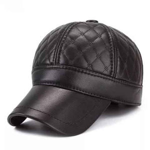 Casquette de baseball en cuir et toile, chaude, design à 6 panneaux, style vintage sportif, respirante, tendance, pour le sport, le cyclisme, décontractée, sac en cuir - Product Image 1