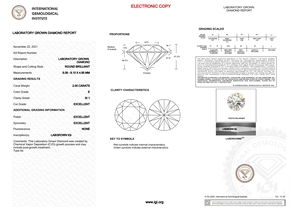 E Color Diamant SI1 Clarté 2 Carat Rond Brillant Blanc Loose CVD Diamant Excellente Coupe Précieux Diamants Synthétiques en Vrac - Product Image 2