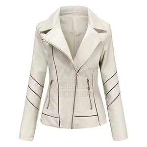 100% chaquetas de cuero originales para mujer, chaquetas de moda ajustadas con logotipo personalizado, chaqueta de cuero a la moda para mujer - Product Image 1