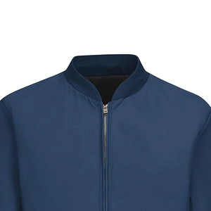 Chaqueta bomber ligera con capucha y cuello levantado para hombre, de lona, con cremallera lisa, dobladillo acanalado frontal, diseño elegante para uso diario en invierno - Product Image 4