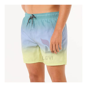Shorts de plage pour hommes écologiques avec logo personnalisé, couleur unie, confortables, légers, taille élastique, séchage rapide, pour l'extérieur, la gym et l'entraînement - Product Image 6