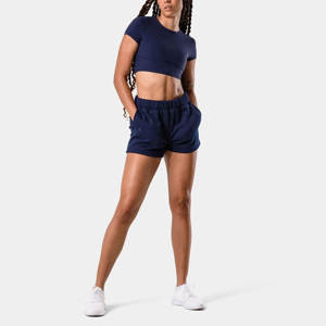 Pantalones cortos de yoga para gimnasio de color sólido al por mayor, pantalones cortos sexis de cintura media, pantalones cortos deportivos informales de verano para mujer - Product Image 2