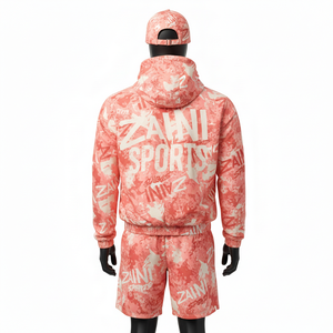 Conjunto Corto Cortavientos de Poliéster Premium para Hombre, Tela Suave al Tacto, Color Rosa, Logotipo Sublimado en Toda la Superficie, Conjunto Cortavientos de Talla Grande - Product Image 2