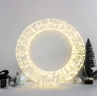 Anillo Navidad Vacaciones Decoración Luces LED Color cálido Colgando Luces de la ventana Luces del vestíbulo