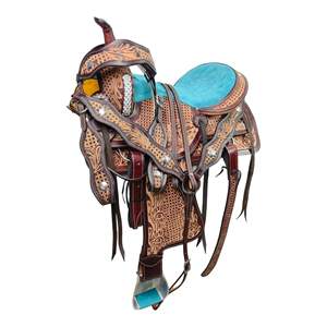 Monturas de carreras de barril de grado superior, venta al por mayor, monturas de caballo occidentales hechas a mano de cuero genuino, tachuelas de rodeo de vaquero a granel directas - Product Image 2