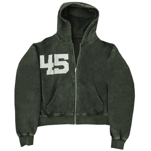 Hot Selling Black Acid Wash Hoodie for Men 100% Cotton Zipper-up Oversize for Fall and Winter - Product Image 6