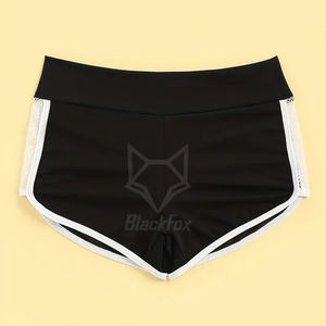 <b>Women's</b> High Waist Eco-Friendly Fishnet Lounge Booty <b>Short</b> Breathable Elastic Waistband Washed Technics Skinny Fit Durable - Product Image 2