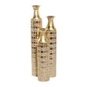 Vase décoratif artisanal en métal Pot de fleur de dernière qualité pour la maison couleur mélangée avec vase à fleurs au design martelé à vendre - Product Image 2