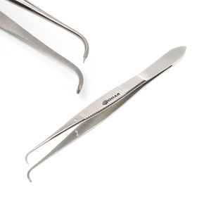 Fórceps de tejido de IRIS de vendaje quirúrgico de Venta caliente médica, instrumentos quirúrgicos de dientes 1x2 en ángulo de 11,5 cm/4,5" - Product Image 1