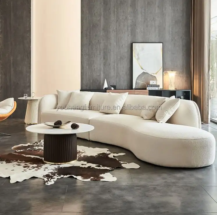 Zeitgenössisch Sektional günstig Italien weiße Heimmöbel Couches Ecke Samtschalencouch Wohnzimmer modernes schönes Sofa-Set