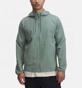 Chaqueta Cortavientos Ligera de Nailon Personalizada para Hombre, con Capucha y Cuello Alto, con Cremallera, Impermeable y Cortavientos, para Correr al Aire Libre en Verano - Product Image 1