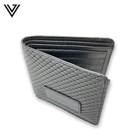 Dompet Pendek Lipat Dua Multifungsi Pria VAND VL560 Bergaya Bergaris Kulit Premium Anti-RFID Lapisan Katun Mewah Ukuran Besar