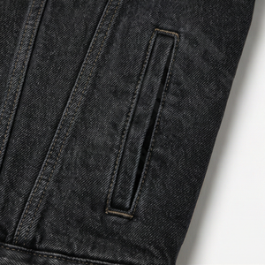 Chaqueta Vaquera para Hombre, Negra, Lisa, Estilo Casual, Chaqueta de Mezclilla, Nuevo Diseño, Logotipo Personalizado, Moda, Ropa de Calle Duradera - Product Image 5