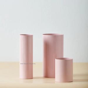 Vente chaude Métal Populaire Fleur Vase À La Main Cylindre Forme Blanc Vase Floral pour La Maison Salon Vaisselle Décor - Product Image 3