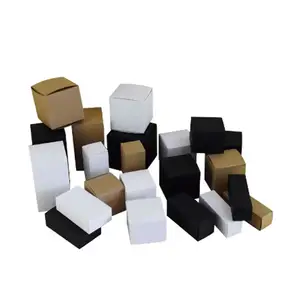 Natural Kraft Paper Box Cube Tuck Top Gift Box Marriage Emballage Cajas Cosmetic Jar Packaging Box Party Supplies