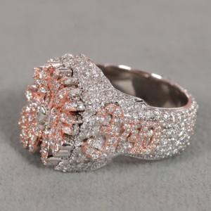 Anillo de oro rosa de 14 quilates para hombre con moissanita cultivada en laboratorio de 0,5 quilates, joyería fina de diamantes para boda o compromiso, regalo perfecto - Product Image 1