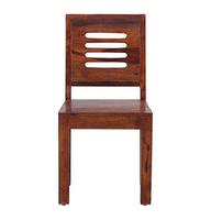 Lot de 2 chaises de salle à manger modernes en bois massif sans coussin finition miel pour cuisine et salle à manger