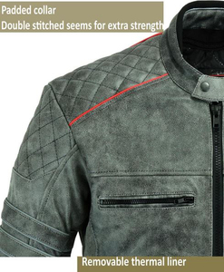 Chaqueta de moto transpirable a prueba de viento de invierno de cuero genuino con logotipo personalizado de nuevo diseño de alta calidad para hombres servicio OEM motocicleta - Product Image 2