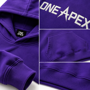 เสื้อฮู้ดดี้สีม่วงแบบโอเวอร์ไซส์สำหรับผู้ชาย ผ้าคอตตอนหนานุ่ม สไตล์สตรีทแวร์ พิมพ์ลายกราฟิก รับผลิตแบบ OEM ODM - Product Image 6