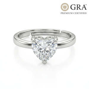 NOVAMART Fine 1.2 Carat Moissanite Diamond Glow Heart <b>925</b> <b>Silver</b> <b>Ring</b> Free Size Women's Wholesale Export - Product Image 3