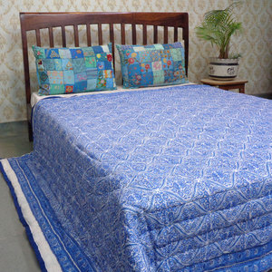 Meilleure qualité fabricant indien 100% coton Vintage Kantha couette main bloc imprimé reine taille magasins d'usine pour hôtels vente - Product Image 3